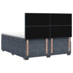 vidaXL Posteľ boxspring s matracom Tmavosivá 180 x 200 cm Zamat – Obrázok 7