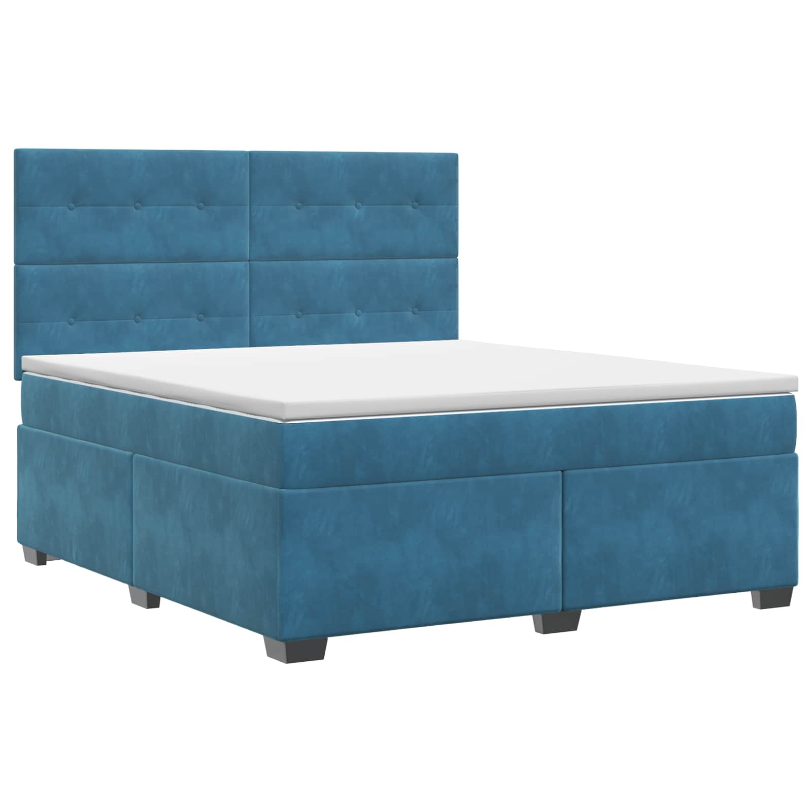 3453696_1.jpg vidaXL Posteľ boxspring s matracom Modrá 180 x 200 cm Zamat – Obrázok 1