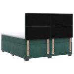 vidaXL Posteľ boxspring s matracom Tmavozelená 200 x 200 cm Zamat – Obrázok 7
