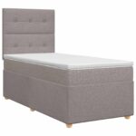 vidaXL Posteľ boxspring s matracom Sivohnedá 90 x 190 cm Látka