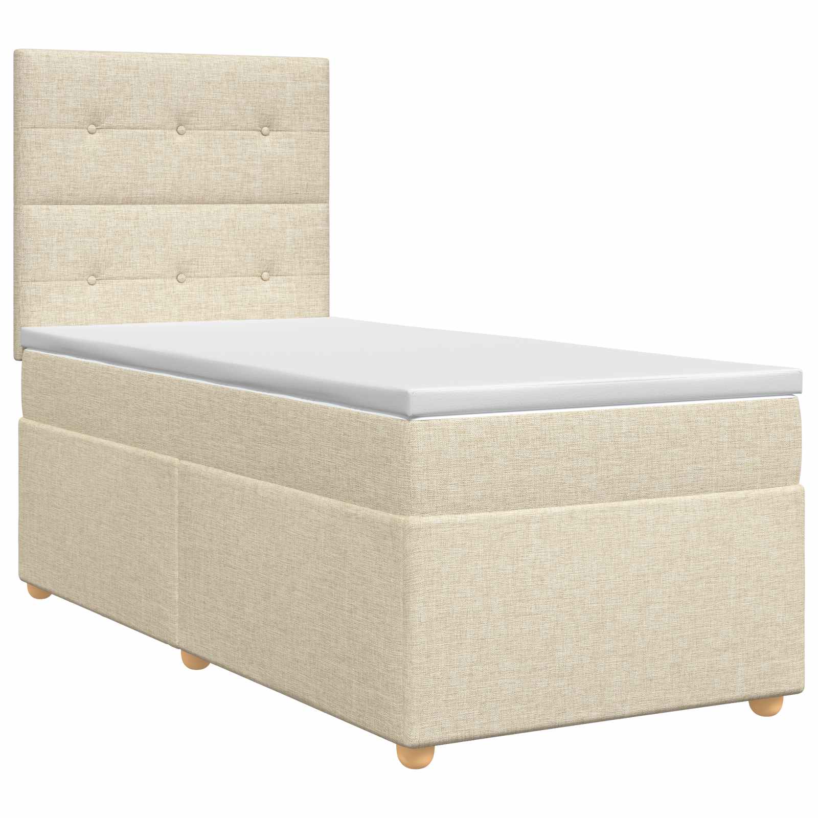 3453779_1.jpg vidaXL Posteľ boxspring s matracom Krémová 90 x 190 cm Látka – Obrázok 1