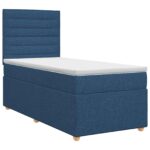 vidaXL Posteľ boxspring s matracom Modrá 90 x 200 cm Látka