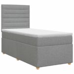 vidaXL Posteľ boxspring s matracom Svetlosivá 100 x 200 cm Látka