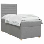 vidaXL Posteľ boxspring s matracom Svetlosivá 100 x 200 cm Látka – Obrázok 2