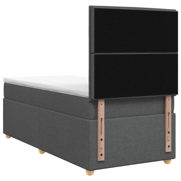 vidaXL Posteľ boxspring s matracom Tmavosivá 100 x 200 cm Látka – Obrázok 7