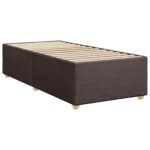 vidaXL Posteľ boxspring s matracom Tmavohnedá 100 x 200 cm Látka – Obrázok 4