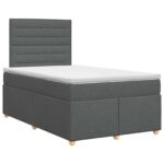 vidaXL Posteľ boxspring s matracom Tmavosivá 120 x 190 cm Látka