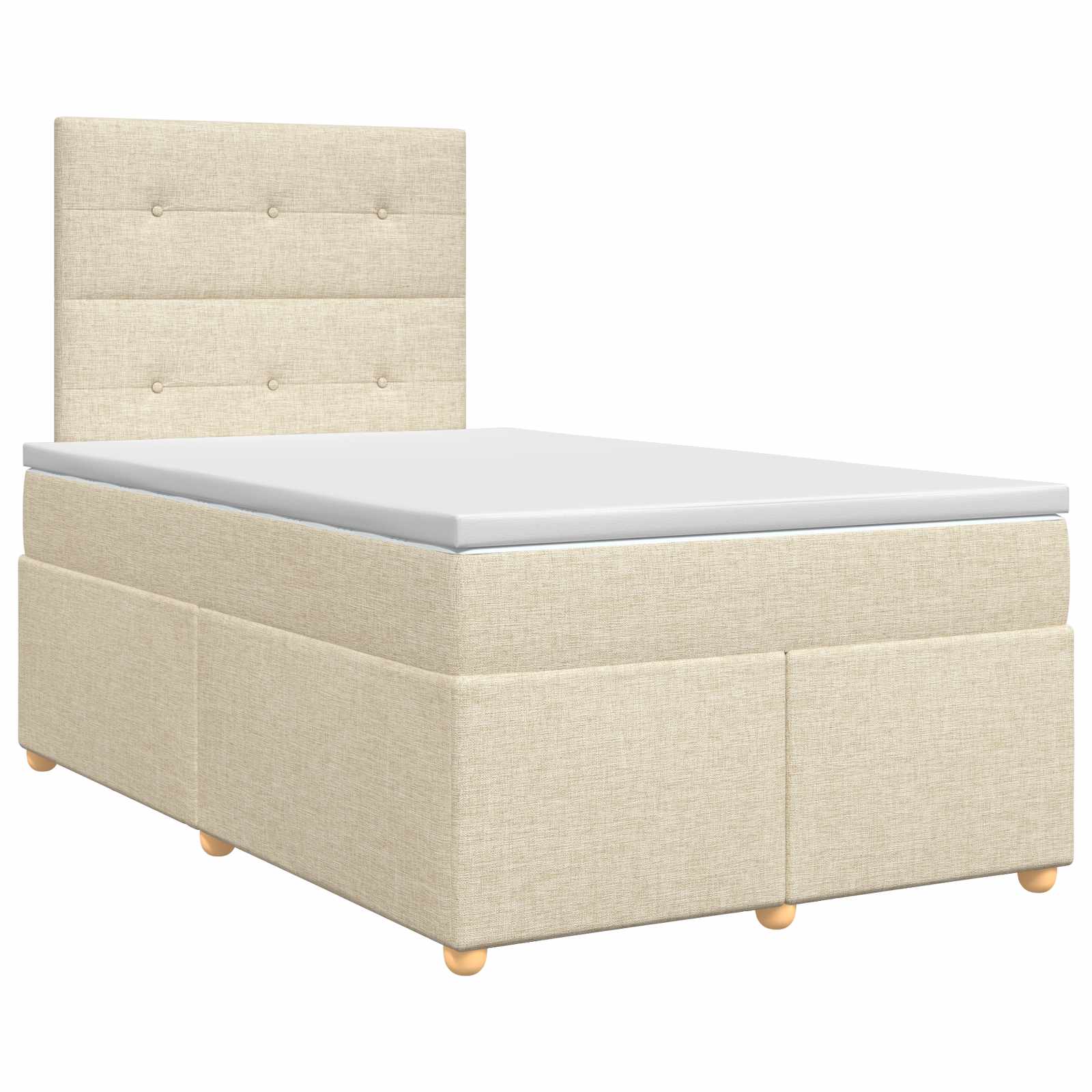 3453842_1.jpg vidaXL Posteľ boxspring s matracom Krémová 120 x 190 cm Látka – Obrázok 1