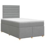 vidaXL Posteľ boxspring s matracom Svetlosivá 120 x 200 cm Látka