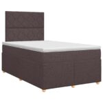 vidaXL Posteľ boxspring s matracom Tmavohnedá 120 x 200 cm Látka