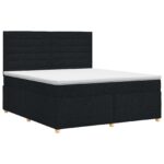 vidaXL Posteľ boxspring s matracom Čierna 140 x 190 cm Látka – Obrázok 2