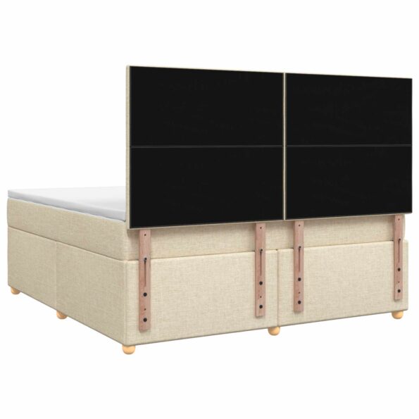 vidaXL Posteľ boxspring s matracom Krémová 140 x 190 cm Látka – Obrázok 7