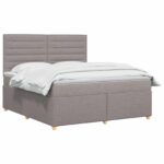 vidaXL Posteľ boxspring s matracom Sivohnedá 140 x 200 cm Látka – Obrázok 2