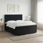 vidaXL Posteľ boxspring s matracom Čierna 160 x 200 cm Látka
