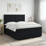vidaXL Posteľ boxspring s matracom Čierna 160 x 200 cm Látka
