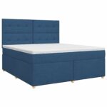 vidaXL Posteľ boxspring s matracom Modrá 160 x 200 cm Látka