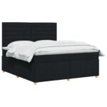 vidaXL Posteľ boxspring s matracom Čierna 180 x 200 cm Látka – Obrázok 3