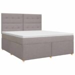 vidaXL Posteľ boxspring s matracom Sivohnedá 180 x 200 cm Látka