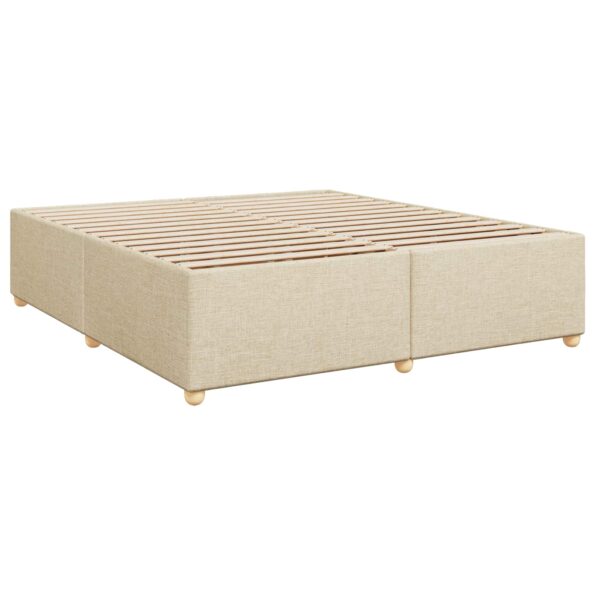 vidaXL Posteľ boxspring s matracom Krémová 180 x 200 cm Látka – Obrázok 4
