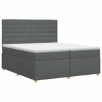 vidaXL Posteľ boxspring s matracom Tmavosivá 200 x 200 cm Látka