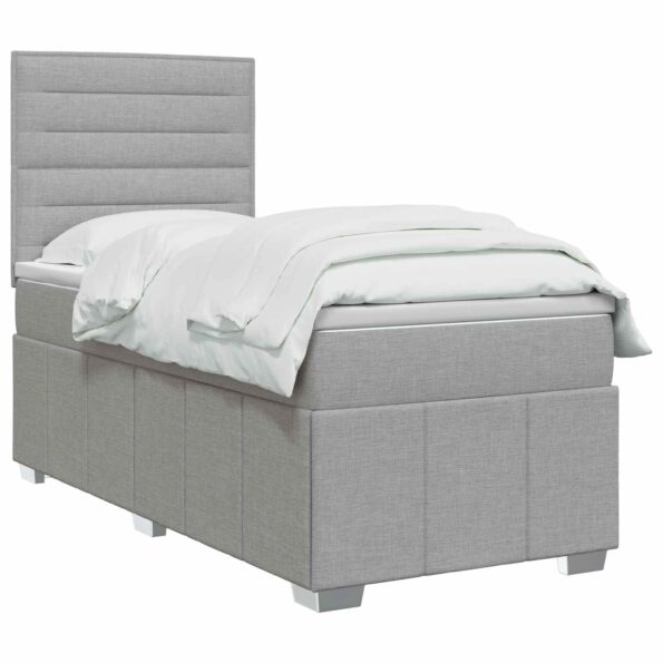 vidaXL Posteľ boxspring s matracom Svetlosivá 80 x 200 cm Látka – Obrázok 2