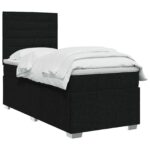 vidaXL Posteľ boxspring s matracom Čierna 80 x 200 cm Látka – Obrázok 2