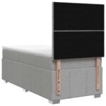 vidaXL Posteľ boxspring s matracom Svetlosivá 90 x 190 cm Látka – Obrázok 7