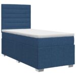 vidaXL Posteľ boxspring s matracom Modrá 90 x 200 cm Látka
