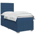 vidaXL Posteľ boxspring s matracom Modrá 90 x 200 cm Látka – Obrázok 2