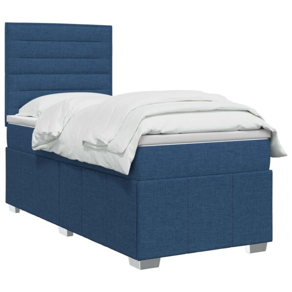 vidaXL Posteľ boxspring s matracom Modrá 90 x 200 cm Látka – Obrázok 2