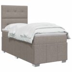 vidaXL Posteľ boxspring s matracom Sivohnedá 90 x 200 cm Látka – Obrázok 2