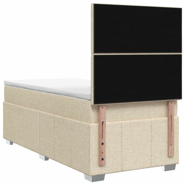 vidaXL Posteľ boxspring s matracom Krémová 100 x 200 cm Látka – Obrázok 7