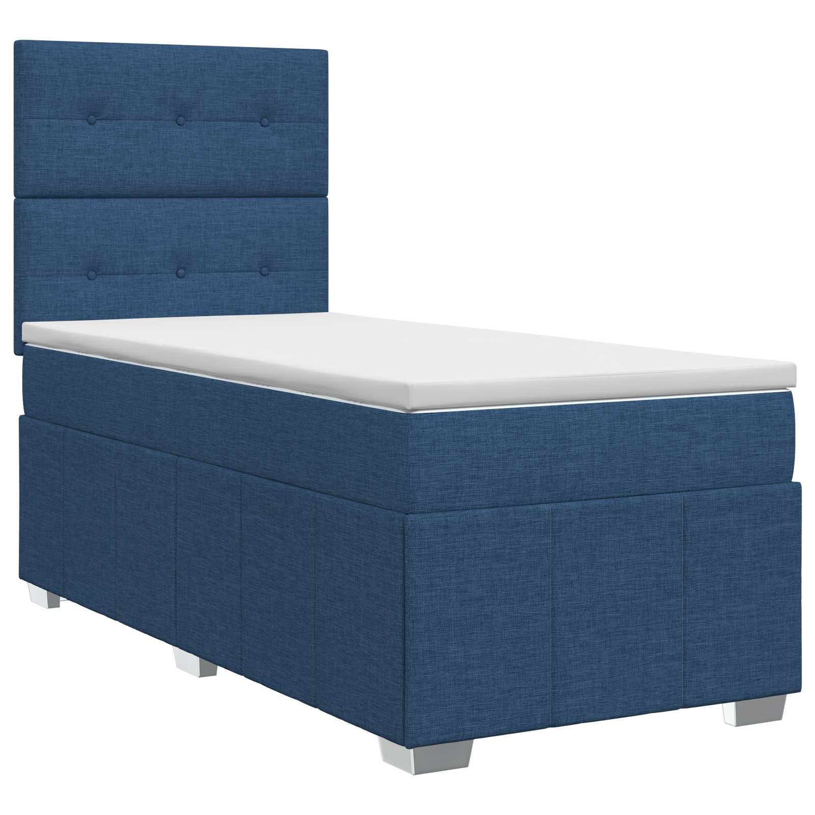 3454077_1.jpg vidaXL Posteľ boxspring s matracom Modrá 100 x 200 cm Látka – Obrázok 1