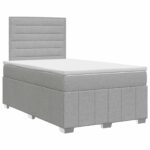 vidaXL Posteľ boxspring s matracom Svetlosivá 120 x 190 cm Látka