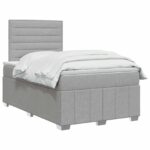 vidaXL Posteľ boxspring s matracom Svetlosivá 120 x 190 cm Látka – Obrázok 2