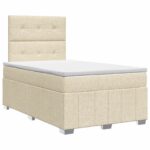 vidaXL Posteľ boxspring s matracom Krémová 120 x 200 cm Látka