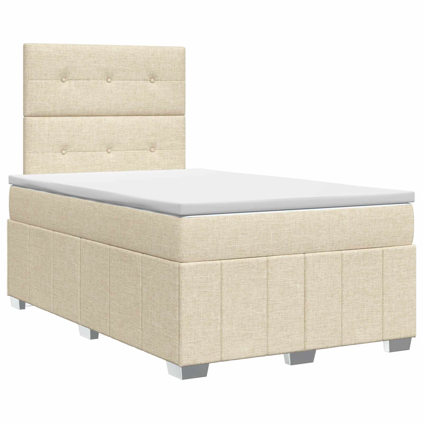 3454118_1.jpg vidaXL Posteľ boxspring s matracom Krémová 120 x 200 cm Látka – Obrázok 1