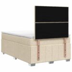 vidaXL Posteľ boxspring s matracom Krémová 120 x 200 cm Látka – Obrázok 7