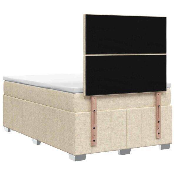 vidaXL Posteľ boxspring s matracom Krémová 120 x 200 cm Látka – Obrázok 7
