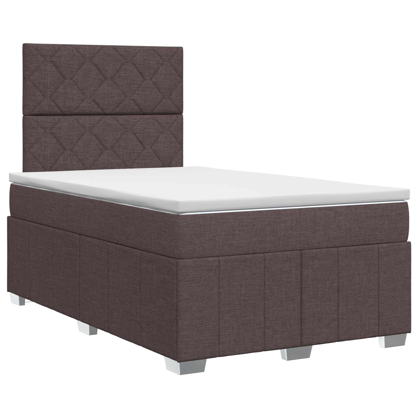3454123_1.jpg vidaXL Posteľ boxspring s matracom Tmavohnedá 120 x 200 cm Látka – Obrázok 1