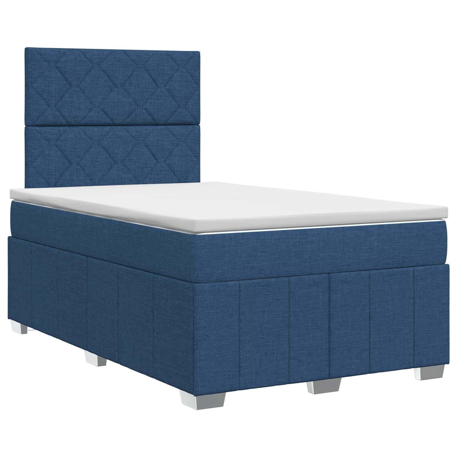 3454126_1.jpg vidaXL Posteľ boxspring s matracom Modrá 120 x 200 cm Látka – Obrázok 1