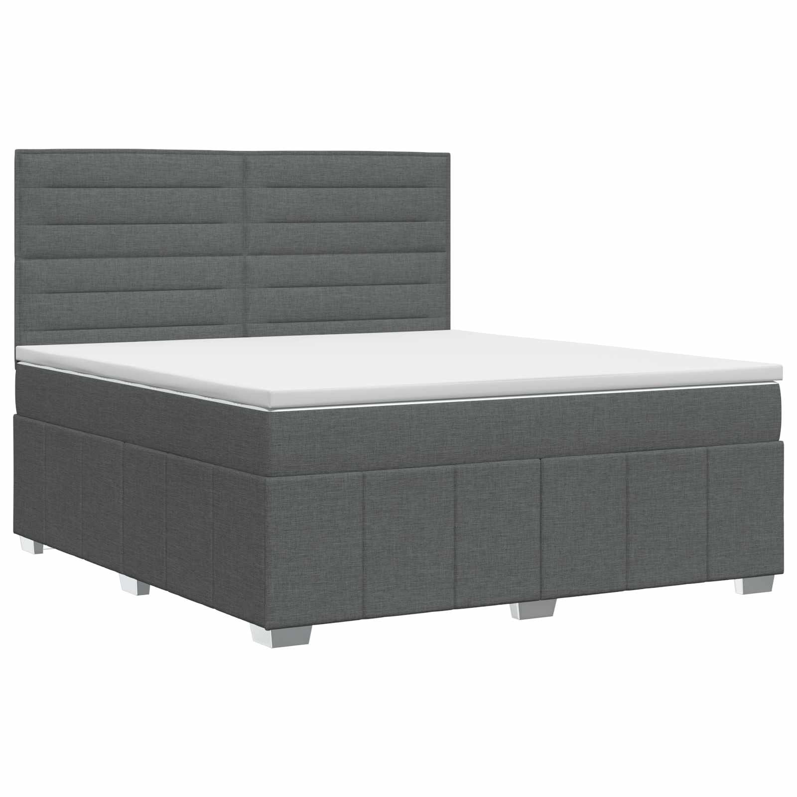 3454128_1.jpg vidaXL Posteľ boxspring s matracom Tmavosivá 140 x 190 cm Látka – Obrázok 1