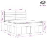 vidaXL Posteľ boxspring s matracom Sivohnedá 140 x 190 cm Látka – Obrázok 10