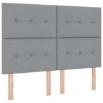 vidaXL Posteľ boxspring s matracom Svetlosivá 140 x 190 cm Látka – Obrázok 3