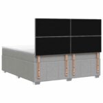 vidaXL Posteľ boxspring s matracom Svetlosivá 140 x 190 cm Látka – Obrázok 7