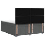 vidaXL Posteľ boxspring s matracom Tmavosivá 140 x 190 cm Látka – Obrázok 7