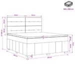 vidaXL Posteľ boxspring s matracom Krémová 140 x 190 cm Látka – Obrázok 10