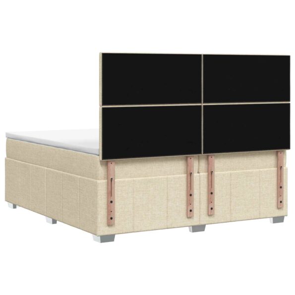 vidaXL Posteľ boxspring s matracom Krémová 140 x 190 cm Látka – Obrázok 7