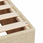 vidaXL Posteľ boxspring s matracom Krémová 140 x 190 cm Látka – Obrázok 9