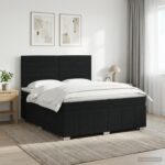 vidaXL Posteľ boxspring s matracom Čierna 140 x 200 cm Látka